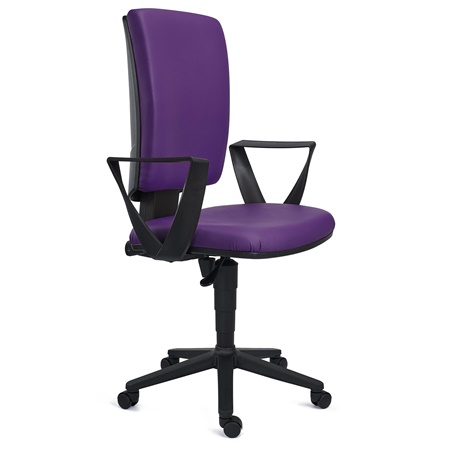 Chaise de Bureau ATLAS CUIR, Dossier Ajustable, Grand Rembourrage, Violet