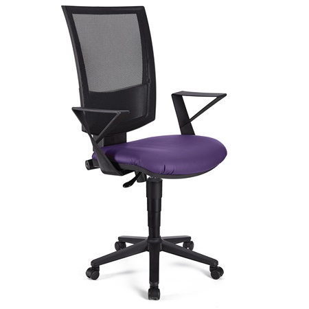 Chaise de bureau PANDORA CUIR, Dossier Ajustable en Maille, Rembourrage épais, Violet