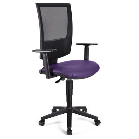 Chaise de Bureau PANDORA PLUS CUIR, Dossier en Maille, Accoudoirs Ajustables, Rembourrage épais, Violet