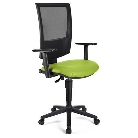 Chaise de Bureau PANDORA PLUS CUIR, Dossier en Maille, Accoudoirs Ajustables, Rembourrage épais, Vert