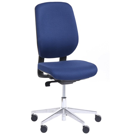 Chaise de bureau BELCASTEL SANS ACCOUDOIRS, Dossier Ajustable, Utilisation 8h, En Tissu Anti-Feu, Bleu