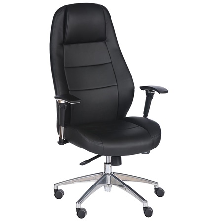 Fauteuil Ergonomique RIQUEWIHR, Design Exclusif, Grand confort, Cuir, Noir