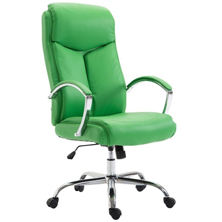 Fauteuil de Bureau BAUDY, Design élégant, Dossier Basculant, cuir, Vert