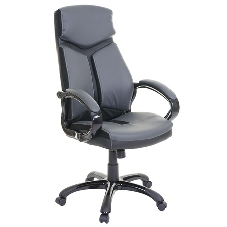 Chaise ergonomique ODIN, Design moderne et original, Cuir et Tissu, Gris