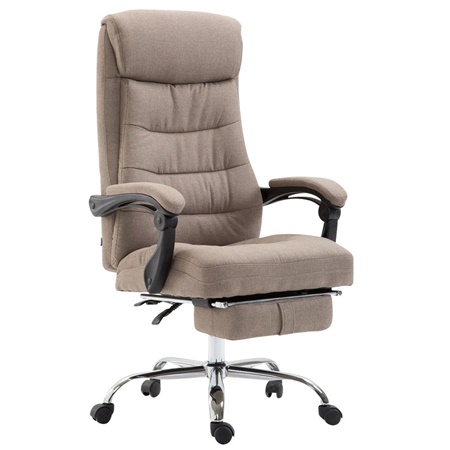 Fauteuil de bureau ARNO TISSU, repose-pieds, en tissu, Beige