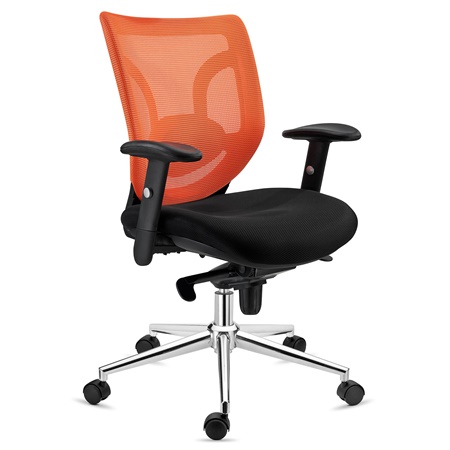 Chaise Ergonomique LAMBO, Utilisation quotidienne 8 Heures, Excellent Support Lombaire, Grand Confort, Orange