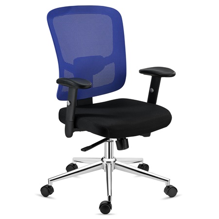 Chaise ergonomique MARKO, Support Lombaire, Mécanisme Synchrone, Piétement Aluminium, Bleu