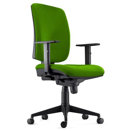 Chaise ergonomique PIERO, Accoudoirs Ajustables, en Tissu Vert