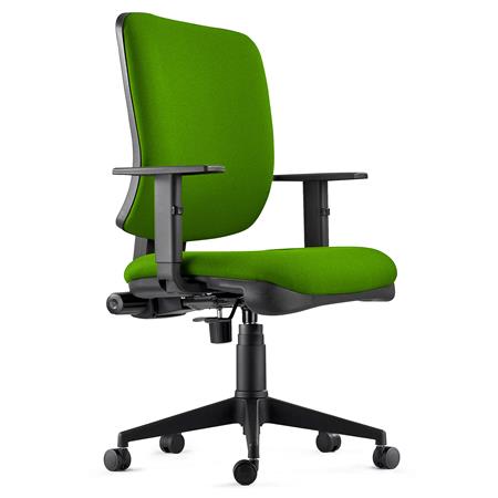Chaise ergonomique DIEGO, Rembourrage Épais, Mécanisme Synchrone, en Tissu Vert