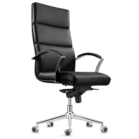 Fauteuil de Bureau RABAT, Grande Qualité, Cuir Authentique, Noir