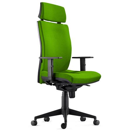 Chaise Ergonomique MARVEL, avec Appui-tête et Support Lombaire, en Tissu, Vert