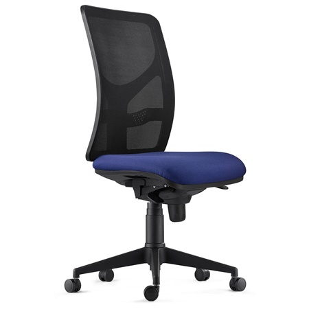Chaise de bureau MILO, Sans Accoudoirs, Support Lombaire, en Tissu, Bleu Foncé