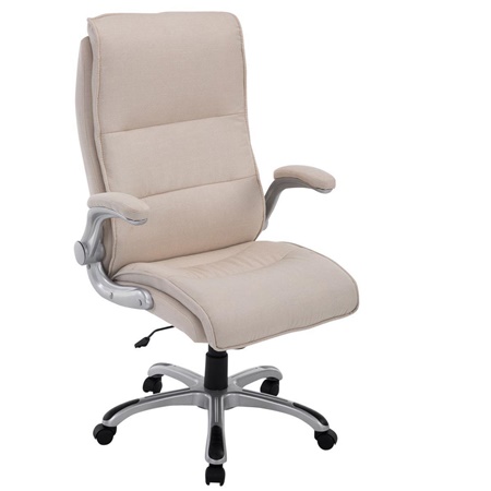 Fauteuil de bureau CRISTIANO TISSU, Grand rembourrage, Mécanisme Basculant, Utilisation quotidienne 8h, Crème