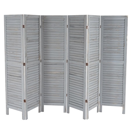DEMO# Paravent en Bois LEO 170x276x2cm, Grand design et Style, Gris