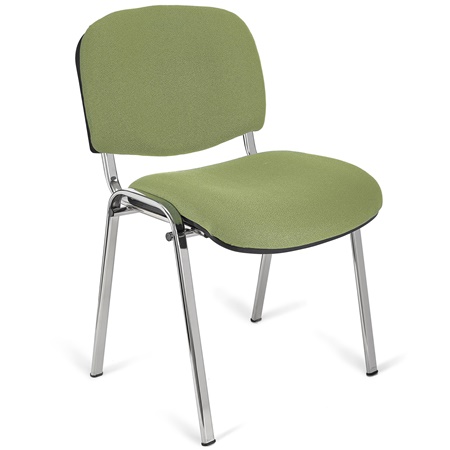 Chaise visiteur MOBY BASE, Commode et Pratique, Prix Incroyable, Vert Olive et Piétement Chromé