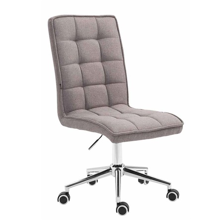 Chaise de bureau SAPHIR TISSU, Rembourrage Épais, Structure Métallique, couleur Gris Clair