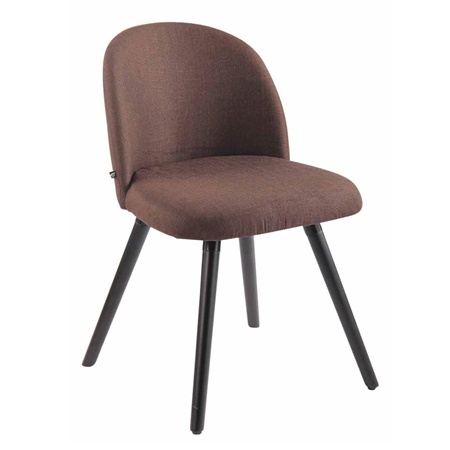 Chaise visiteur MONA, Design Exclusif, Structure en Bois couleur Noir, Tissu Marron