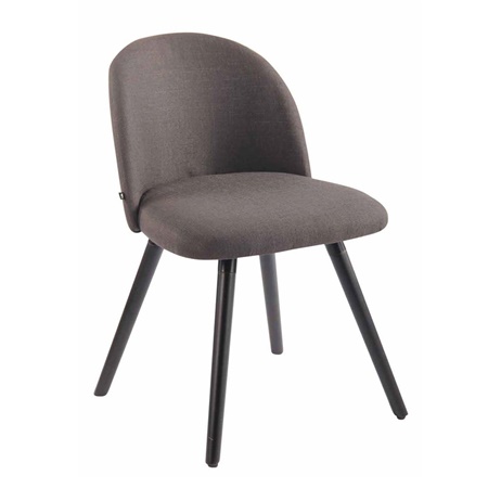 Chaise visiteur MONA, Design Exclusif, Structure en Bois couleur Noir, Tissu Gris Foncé
