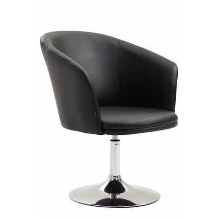 Fauteuil BALI, Assise Pivotante, Rembourrage Confortable, en Cuir, couleur Noir