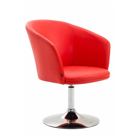 Fauteuil BALI, Assise Pivotante, Rembourrage Confortable, en Cuir, couleur Rouge