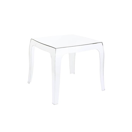 Table d’appoint SOPHIE, Design Exclusif, 50x50 cm, Empilable, Transparent