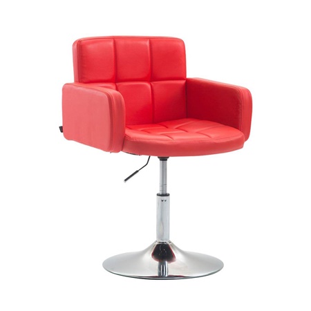 Chaise Design NADIR, Rembourrage Confortable, Pivotante, en Cuir, Rouge