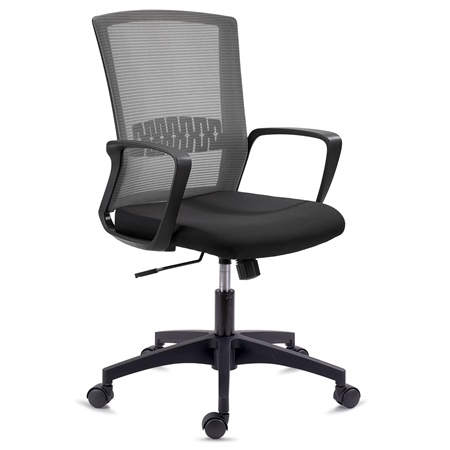 DEMO# Chaise de Bureau IBIZA, Confortable et Résistante, Soutien lombaire, Dossier Basculant, Gris