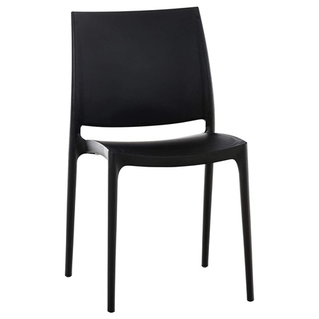 Chaise visiteur ASTRA, Empilable, Design Moderne et Polyvalent, Noir