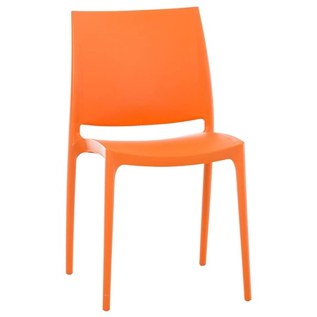 Chaise visiteur ASTRA, Empilable, Design Moderne et Polyvalent, Orange