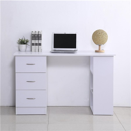 Bureau Informatique LIAM, 120x49x72cm, en Bois, Blanc