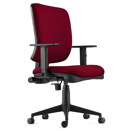 DEMO# Chaise ergonomique DIEGO, Rembourrage Épais, Mécanisme Synchrone, en Tissu Bordeaux