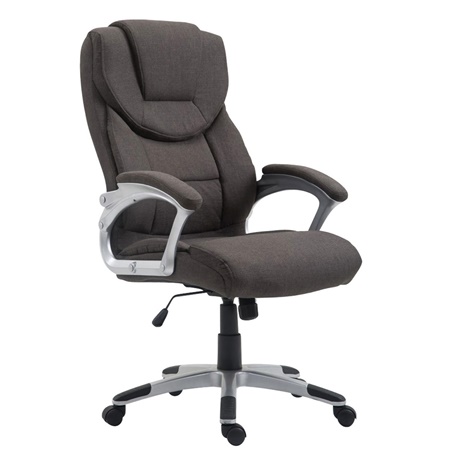 DEMO# Fauteuil de bureau BALTIMORE TISSU, grand rembourrage, très résistant, gris foncé